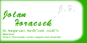 jolan horacsek business card